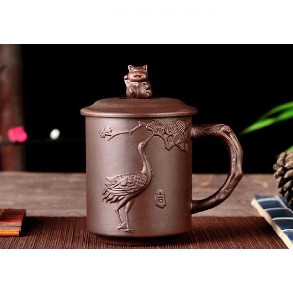 Чашка "LUCKY CAT" коричнева глиняна 350 мл.