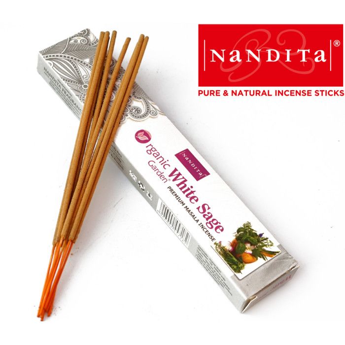 Аромапалочки Белый шалфей Нандита Nandita Organic White Sage 15 грамм