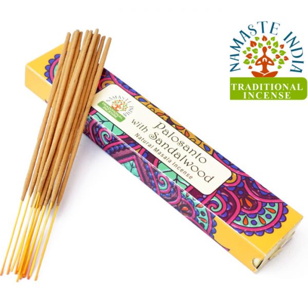 Аромапалички Пало Санто + Сандалове дерево NAMASTE INDIA PALO SANTO + SANDALWOOD 15 грам