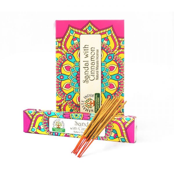 Аромапалички Сандал + Кориця NAMASTE INDIA SANDAL + CINNAMON 15 грам