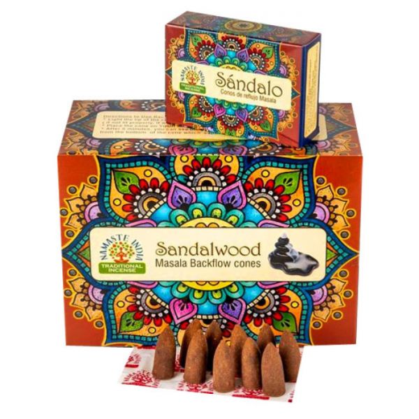 Ароматичні конуси Рідкий дим Сандалове дерево NAMASTE INDIA SANDALWOOD
