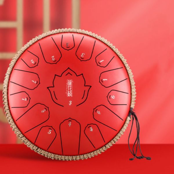 Глюкофон "Happy Drum" 15 нот Красный Карбоновая сталь