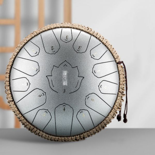 Глюкофон "Happy Drum" 15 нот Серебряный Карбоновая сталь