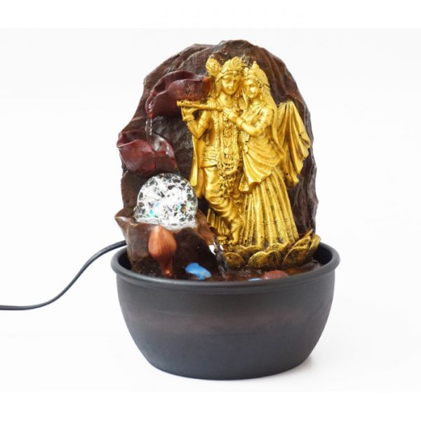 Водопад настольный Кришна и Радха из полистоуна с подсветкой №3